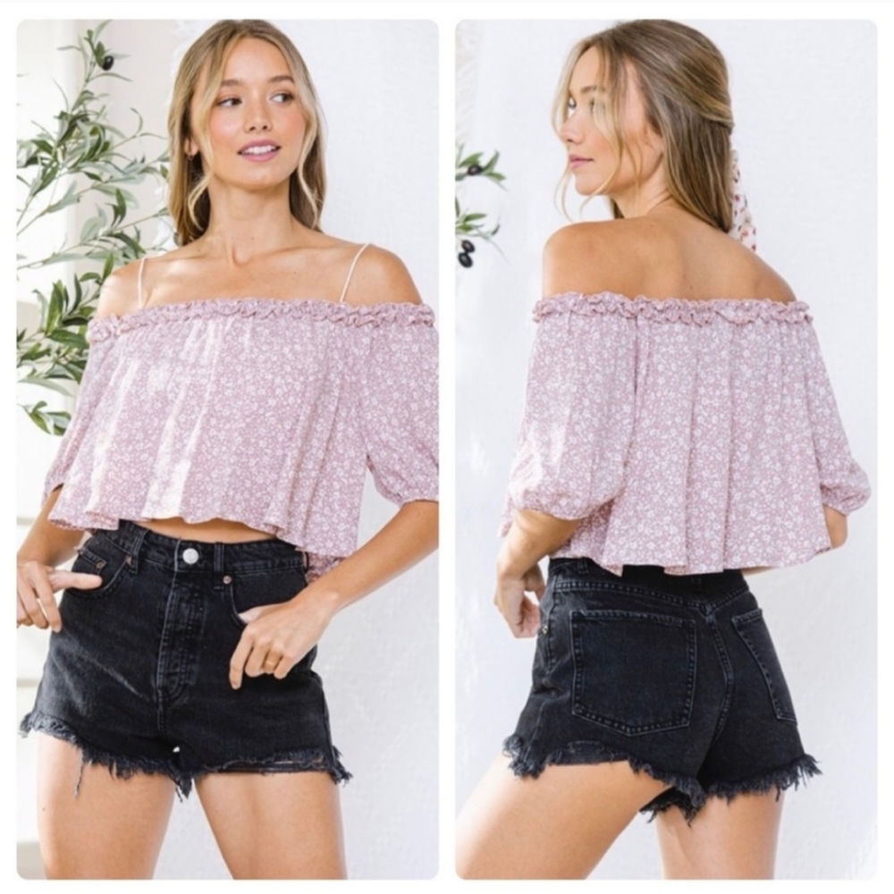 Off shoulder crop top